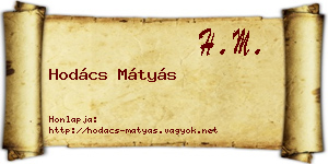 Hodács Mátyás névjegykártya